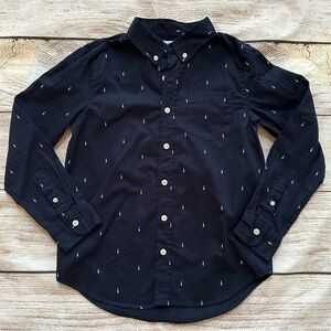 NWT Rockets of Awesome Navy Rocket Button Down Shirt Boy’s 10 12
